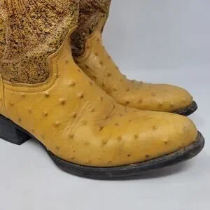 ESPOLON De Oro Orangish Western Ostrich Cowboy Boots Size 7 Espolon de Oro | Shoes | Espolon De Oro Boots Mens 85 Orange  main image 2